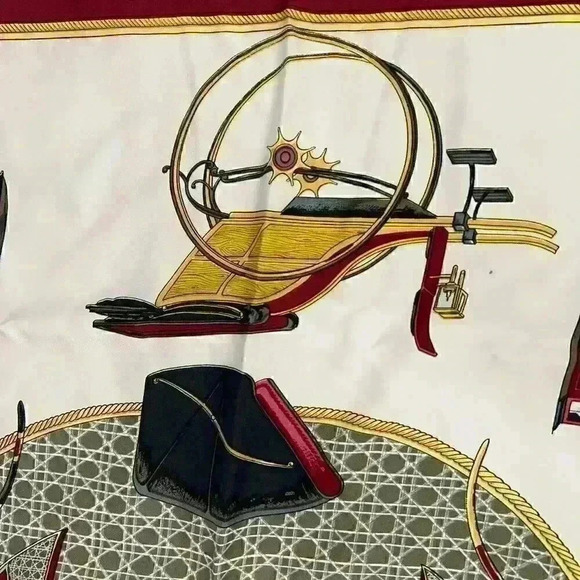 Hermes Les Voitures A Transformation Silk Scarf Vintage La Perriere Equestrian - Picture 10 of 16